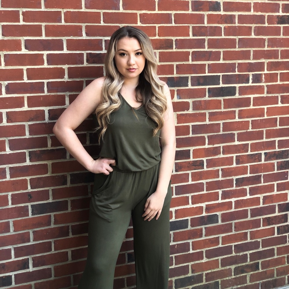 Army green jumpsuit
